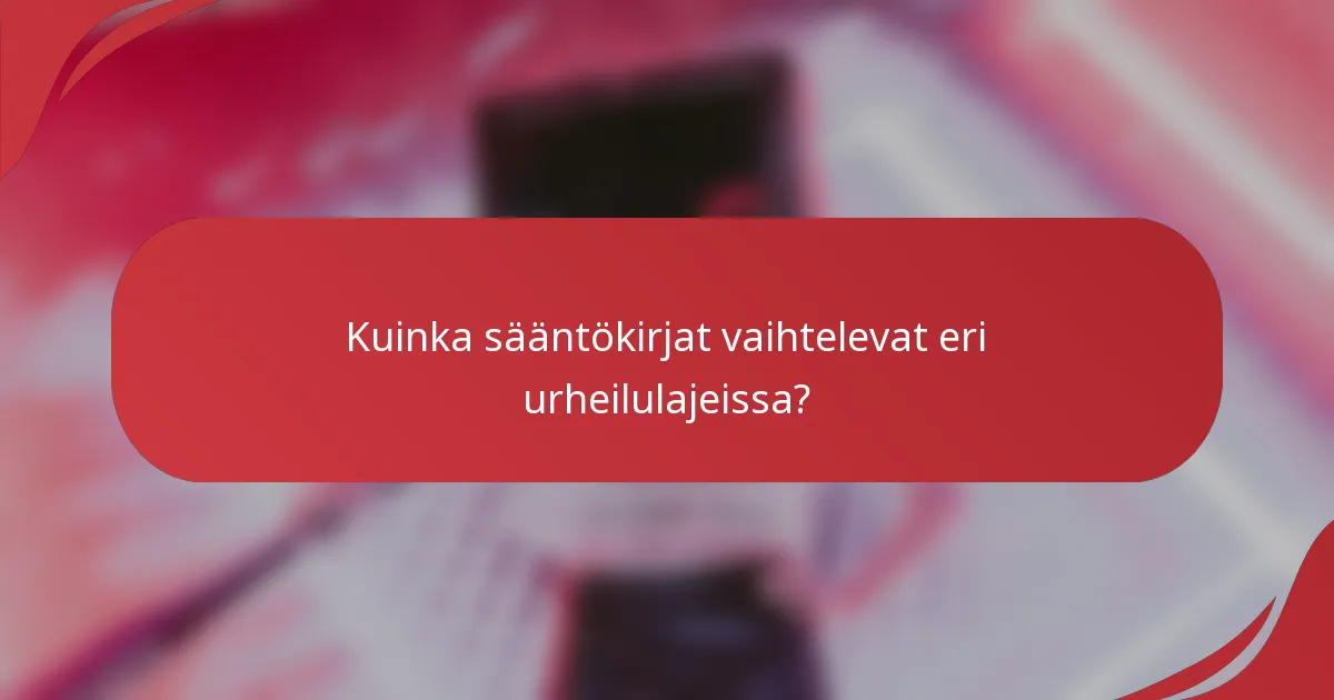 Kuinka sääntökirjat vaihtelevat eri urheilulajeissa?