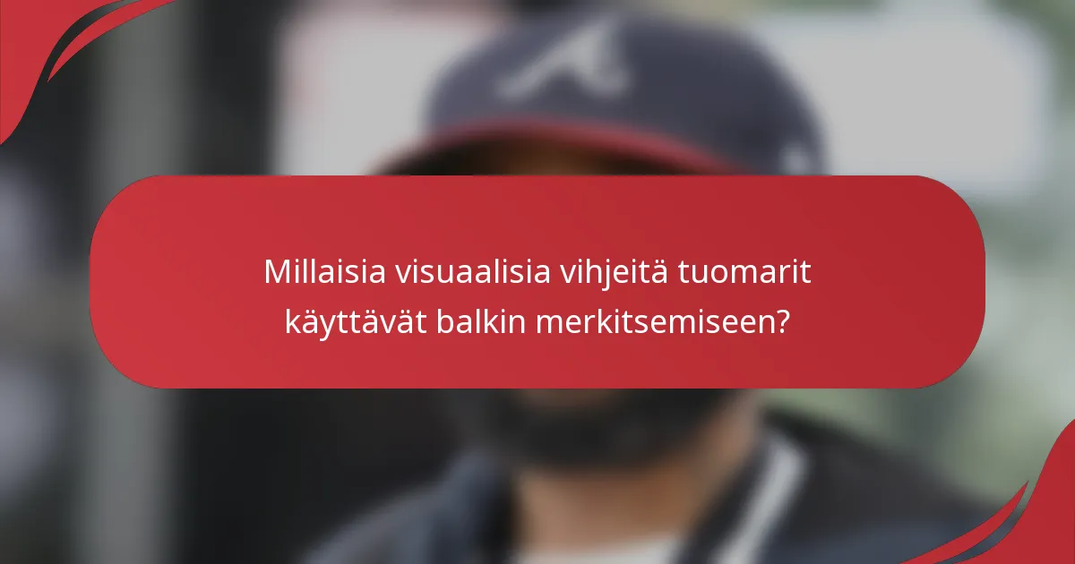 Millaisia visuaalisia vihjeitä tuomarit käyttävät balkin merkitsemiseen?