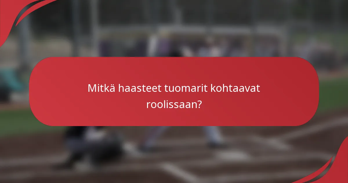 Mitkä haasteet tuomarit kohtaavat roolissaan?