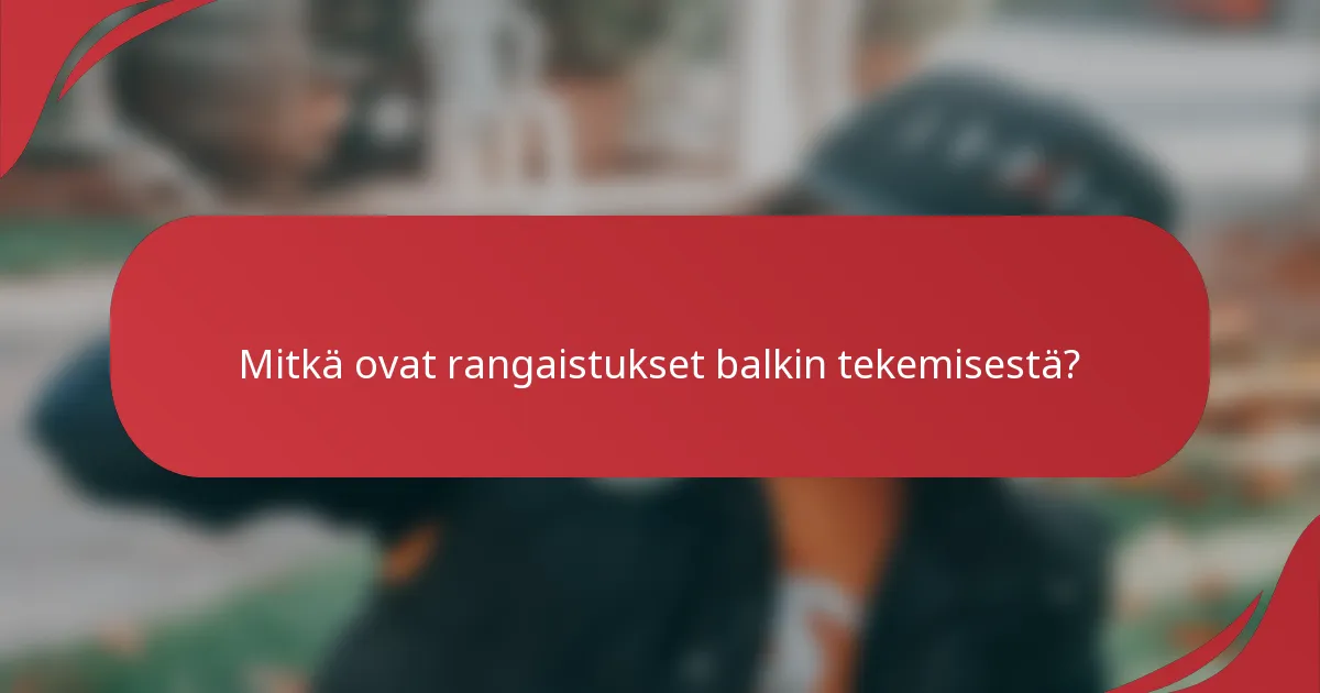 Mitkä ovat rangaistukset balkin tekemisestä?