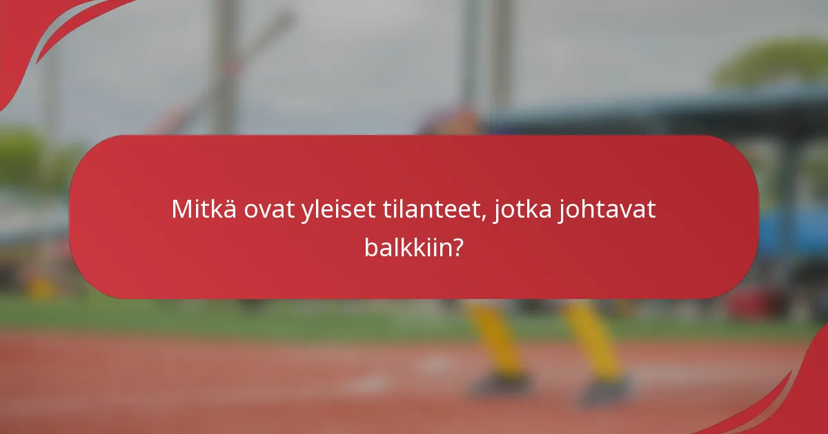 Mitkä ovat yleiset tilanteet, jotka johtavat balkkiin?